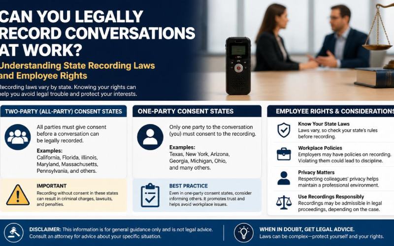 Can You Legally Record Conversations at Work? Understanding State Recording Laws and Employee Rights